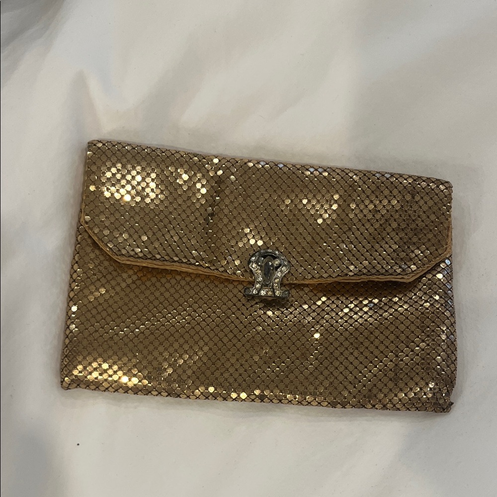 Whiting & Davis Vintage Gold Sequin Clutch